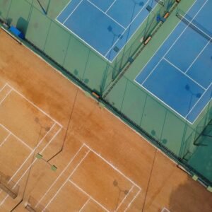 aerial photo of tennis courts